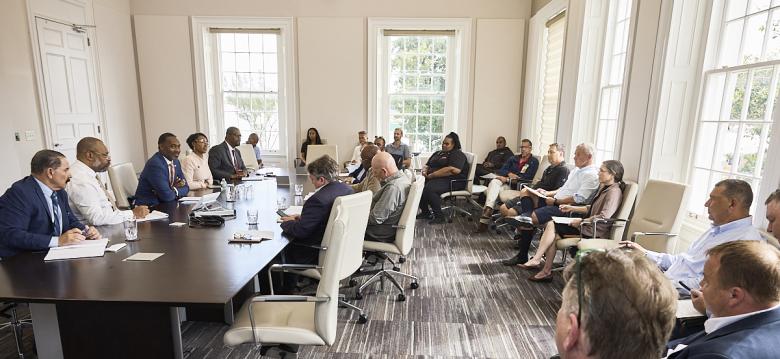 Premier, Ministers and Bermuda’s shipping and importer stakeholders during a meeting